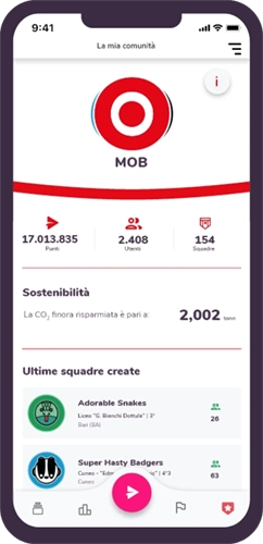 Schermata dell'app MUV Game della comunità MOB