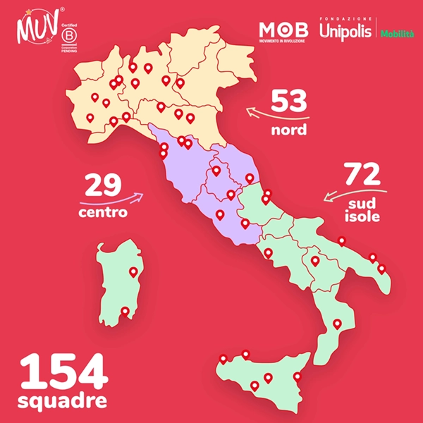 Distribuzione geografica delle squadre del torneo